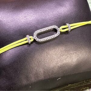 Diamond and sterling silver cord bracelet in bright yellow friendship